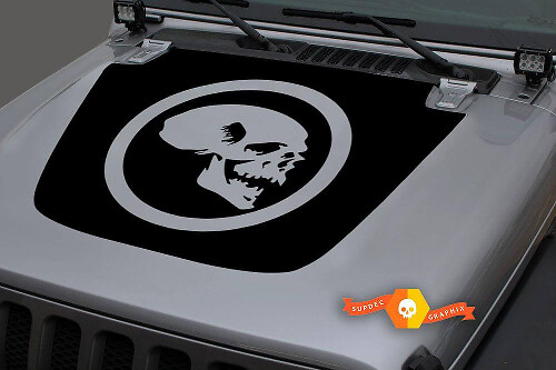 Calcomanía de Vinilo Calavera en Círculo para Capó de Jeep Gladiator y Wrangler