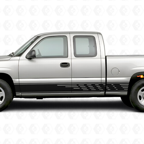 Líneas de vinilo escalonadas para puertas y paneles de estribos para Chevrolet Silverado 1500 GMT800 1999-2007