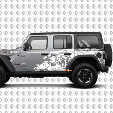 Hell Cat Wild Style Salpicadura Grunge Pegatina Vinilo para Jeep Wrangler Unlimited 2