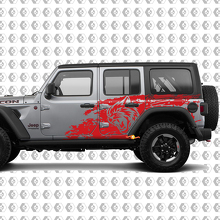 Hell Cat Wild Style Salpicadura Grunge Pegatina Vinilo para Jeep Wrangler Unlimited 3