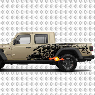 Jeep Gladiator Hellcat estilo Splash Grunge Bed Side Bedside Kit Hell Cat Vinilo Calcomanía Gráfico
