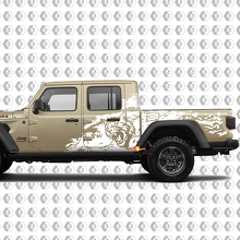 Adhesivo Vinilo Estilo Salvaje Hell Cat Splash Grunge para la Guarnición de Cama del Jeep Gladiator 2