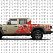 Adhesivo Vinilo Estilo Salvaje Hell Cat Splash Grunge para la Guarnición de Cama del Jeep Gladiator 3