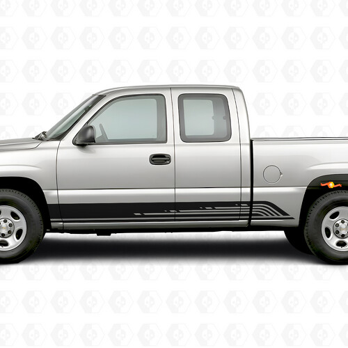 Tiras de vinilo paralelas para contorno de puerta y panel de estribo para Chevrolet Silverado 1500 GMT800 1999-2007