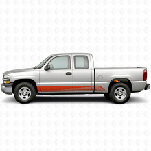 Tiras de vinilo paralelas para contorno de puerta y panel de estribo para Chevrolet Silverado 1500 GMT800 1999-2007_4