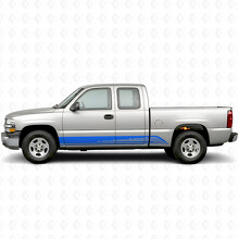 Tiras de vinilo paralelas para contorno de puerta y panel de estribo para Chevrolet Silverado 1500 GMT800 1999-2007_5