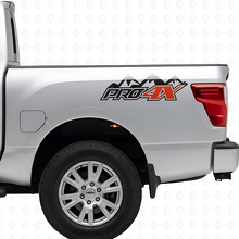Kit de adhesivos de vinilo para los laterales de la cama PRO-4X Mountain para Nissan Titan 2016+_4