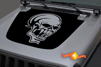 Jeep 2018-2021 Gladiator Wrangler JL JLU JT Hood war vampiro calavera marca negra vinilo calcomanía gráfico
