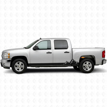 Vinilos de franjas para puertas y paneles laterales Mountain Range para Chevrolet Silverado 1500 GMT900 2007-2013_2