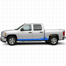 Vinilos de franjas para puertas y paneles laterales Mountain Range para Chevrolet Silverado 1500 GMT900 2007-2013_5