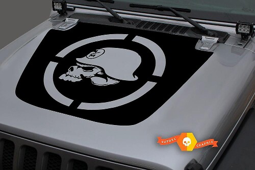 Calcomanía de vinilo militar Skull Blackout para Jeep Wrangler y Gladiator