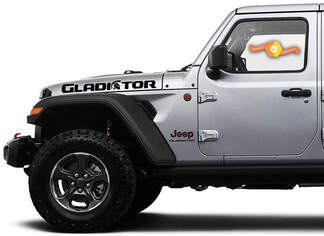 Par de calcomanías de gráficos de vinilo Jeep Hood Gladiator 2020 JT
