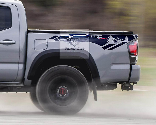 Pegatinas de vinilo TRD 4x4 PRO Sport Off Road Mountains River Side para Tacoma 2013 - 2020 o Tundra 2013 - 2020
