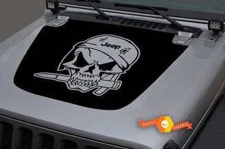 Jeep 2018-2021 Gladiator Wrangler JL JLU JT Hood war calavera esqueleto bala vinilo calcomanía gráfico

