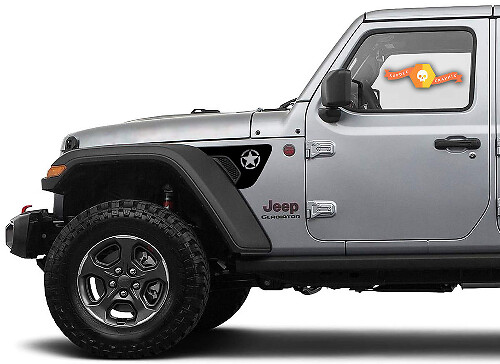 Juego de pegatinas de vinilo con rejilla en el guardabarros Army Star para Jeep Wrangler y Gladiator