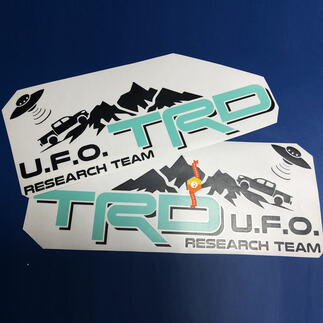 Par de pegatinas de vinilo lateral del equipo de investigación TRD UFO para Toyota Tacoma 2 colores
 1