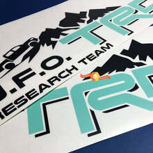Pegatina de vinilo estilo TRD U.F.O. Research Team para la cabecera de la cama para Toyota Tacoma_2