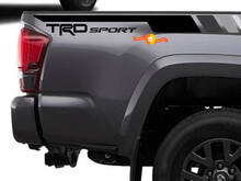Par de pegatinas de vinilo laterales TRD Sport PRO todoterreno con rayas de colores grises para Tacoma, compatibles con Toyota Tacoma 2005-2020
 2