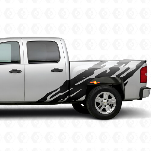 Franjas de vinilo dentadas para los laterales de la cama para Chevrolet Silverado 1500 GMT900 2007-2013