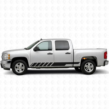 Vinilos de franjas inclinadas para puerta de carreras y panel de umbral para Chevrolet Silverado 1500 GMT900 2007-2013_2
