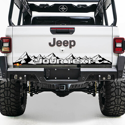 Calcomanía de vinilo para portón trasero de cama Jeep Wrangler JL JLU jls jts Gladiator Rubicon Mountains para 2018-2021
