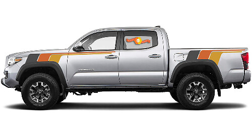 Pegatina de vinilo lateral con franjas de carreras vintage para Toyota Tacoma 2015-2023