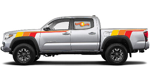 Calcomanía de vinilo lateral con rayas de estilo retro para Toyota Tacoma