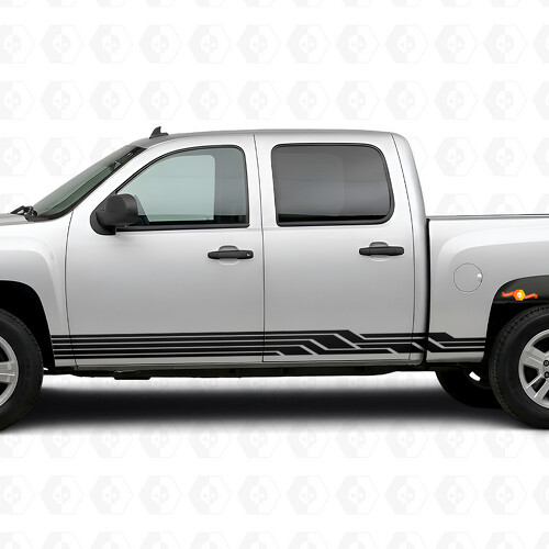 Tiras de vinilo angulares Lightning para puertas y paneles laterales de Chevrolet Silverado 1500 GMT900 2007-2013