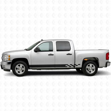 Rayas de vinilo a cuadros para puerta y panel de estribo para Chevrolet Silverado 1500 GMT900 2007-2013_2