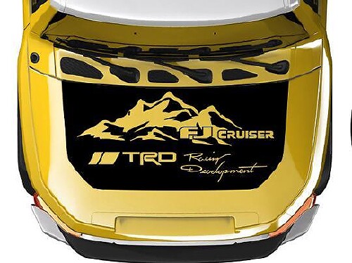 Calcomanía de vinilo para capó estilo montaña TRD para Toyota FJ Cruiser