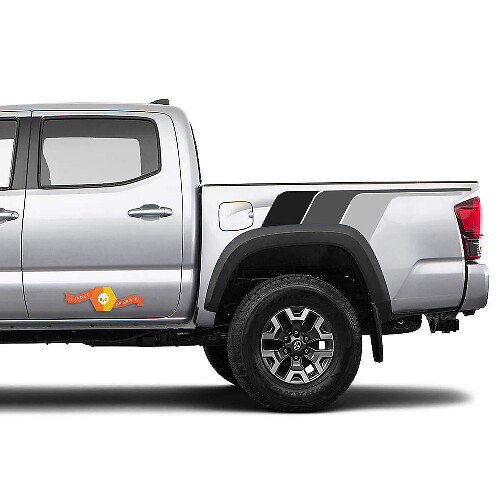 Kit de vinilo de tira trasera lateral retro monocromo para Toyota Tacoma