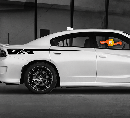 T/X Straight Quarter Stripe Kit Guardabarros trasero Adhesivo de vinilo para Dodge Charger 2015-2020