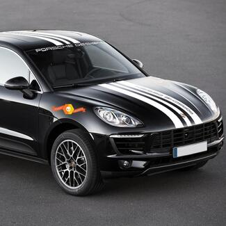 Porsche Design Macan Turbo Full Body Central Hood Techo Spoiler Rayas traseras Calcomanía 2014-presente
 1