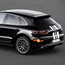 Porsche Design Macan Turbo Full Body Central Hood Techo Spoiler Rayas traseras Calcomanía 2014-presente
 2