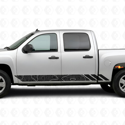 Vinilos de Contorno Topográfico para Puertas y Paneles Laterales para Chevrolet Silverado 1500 GMT900 2007-2013