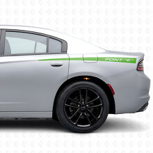 Calcomanía de Vinilo Lateral con Rayas Finas y Texto Personalizado para Dodge Charger 2015-2026_3