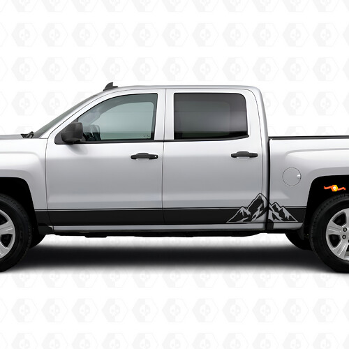 Rayas de vinilo superpuestas para puertas y paneles del estribo para Chevrolet Silverado 1500 K2XX 2014-2019_1