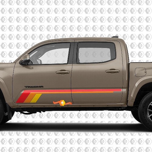 Pegatina de vinilo con rayas de estilo vintage para la puerta lateral de Toyota Tacoma