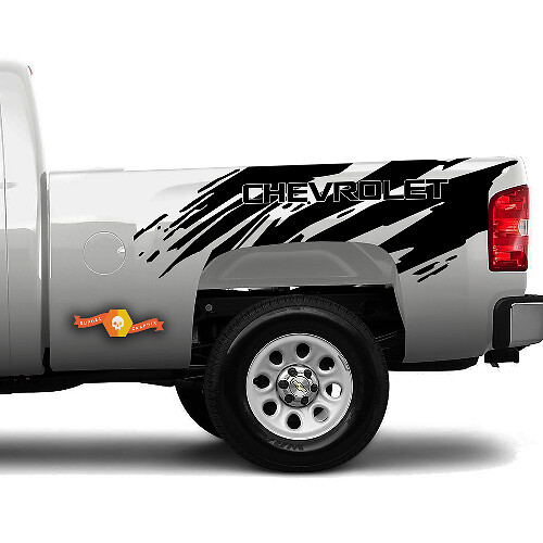 Juego de vinilos adhesivos para franjas de cama con efecto salpicado Chevrolet para Chevy Silverado 2007-2018