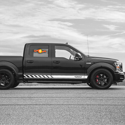 4x4 Off Road Twin Stripe Pair — Adhesivo de vinilo (faldón lateral) para Ford F-150 2009-2020