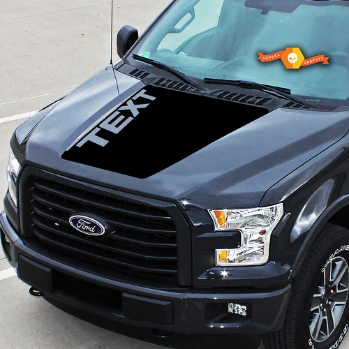 Calcomanía adhesiva de vinilo para capó central negro para Ford F-150 2015-2018