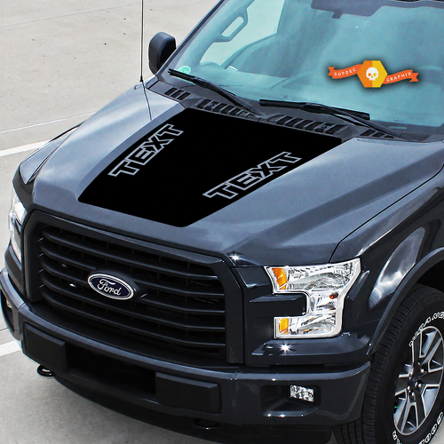 Pegatina de vinilo para capó con letras gemelas en negro para Ford F-150