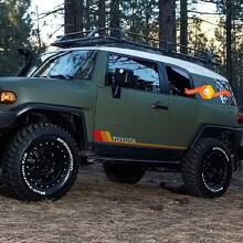 Kit de calcomanías de vinilo con franjas retro para panel lateral y estribo para Toyota FJ Cruiser_2