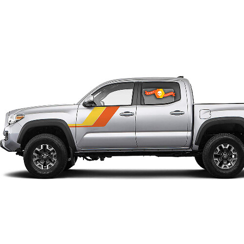 Pegatina de vinilo lateral con franjas dobles vintage para Toyota Tacoma 2016-2020