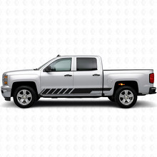 Vinilos en franjas inclinadas para puerta de competición y panel estribo para Chevrolet Silverado 1500 K2XX 2014-2019_2