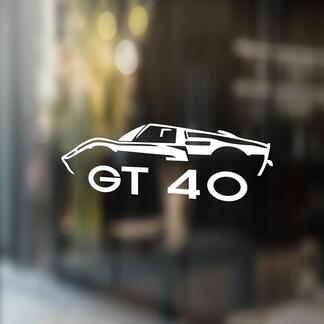 Gráfico de la pared de la etiqueta engomada del contorno de Ford GT 40
