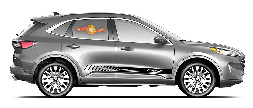 2x lateral Ford Escape vinilo rayas cuerpo calcomanía vinilo gráficos pegatina texto personalizado estilo 1
