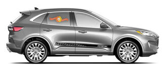 2x lateral Ford Escape vinilo rayas cuerpo calcomanía vinilo gráficos pegatina texto personalizado estilo 2
