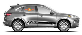 2x lateral Ford Escape vinilo rayas cuerpo calcomanía vinilo gráficos pegatina texto personalizado estilo 3
