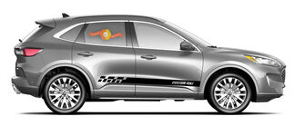 2x lateral Ford Escape vinilo rayas cuerpo calcomanía vinilo gráficos pegatina texto personalizado estilo 4
